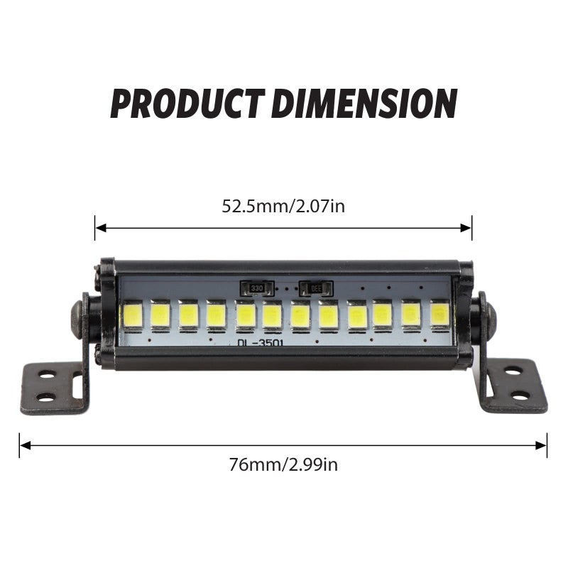 XIND ELE. RC Light Bar 53mm LED Light Kit for Traxxas Axial Arrma Redcat 1/10 1/8 1/24 RC Car Truck Accessories - Image 2